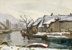 Photo En hiver au Canal de Savières SAVOIE 1929