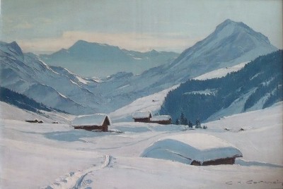 Vente en ligne : CONTENCIN Charles Henri - Neige à Adelboden Vente en ligne : Neige à Adelboden
