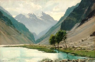 Vente en ligne : CONTENCIN Charles Henri - La vallée du Vénéon, les Fétoules - oisans/Isère Vente en ligne : La vallée du Vénéon, les Fétoules - oisans/Isère