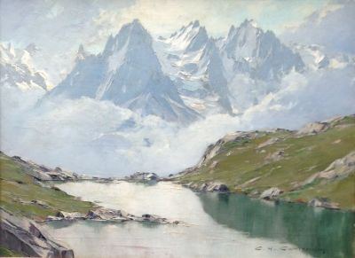 Vente en ligne : CONTENCIN Charles Henri - Le Lac Blanc, les Aiguilles de Blaitière Vente en ligne : Le Lac Blanc, les Aiguilles de Blaitière