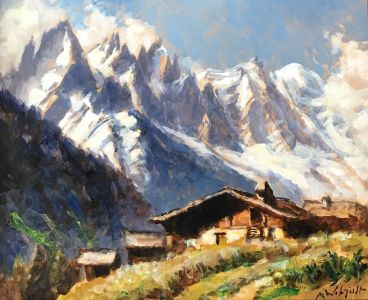 Vente en ligne : WIBAULT Marcel - Chalet de La Joux, La Chaine du Mont Blanc 1933 Vente en ligne : Chalet de La Joux, La Chaine du Mont Blanc 1933