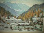 Photo L'Arve en automne et le Mont Blanc 1976